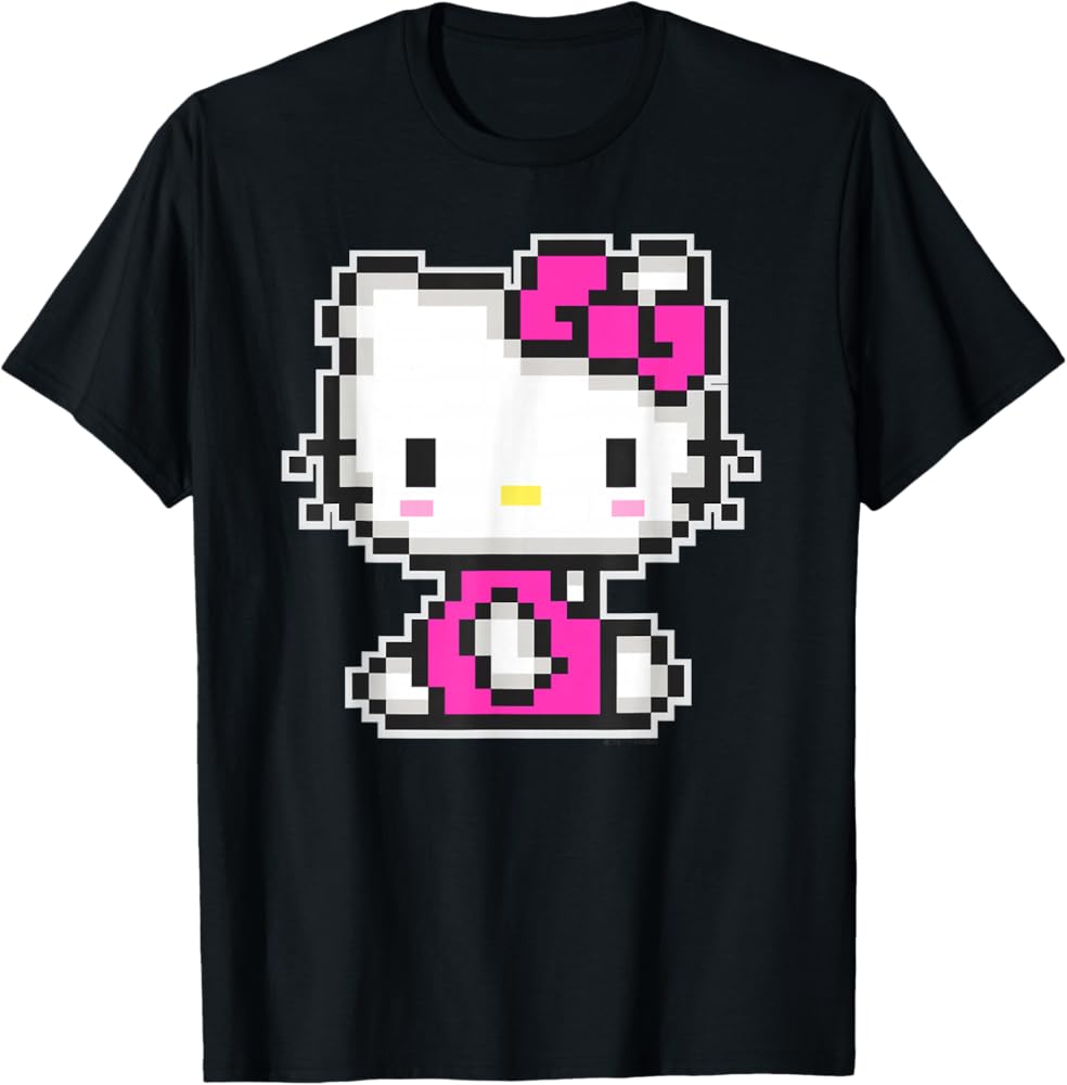 Amazon.com: Hello Kitty Official Pixel Tee Shirt T-Shirt